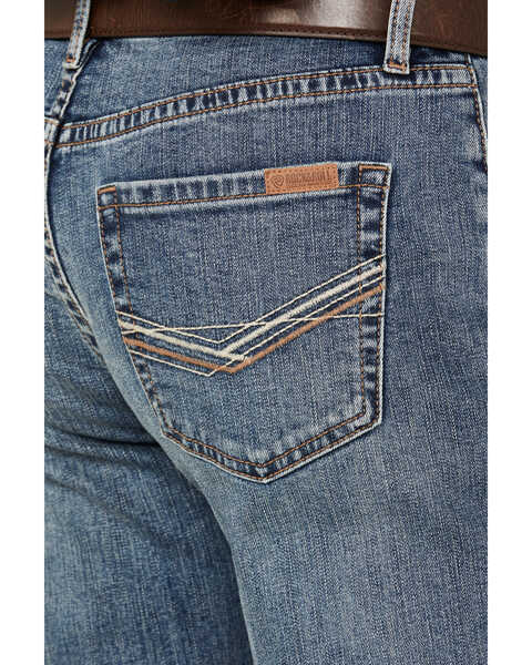 Image #4 - Rock & Roll Denim Men's Double Barrel Medium Vintage Wash Stackable Bootcut Stretch Denim Jeans, Medium Wash, hi-res