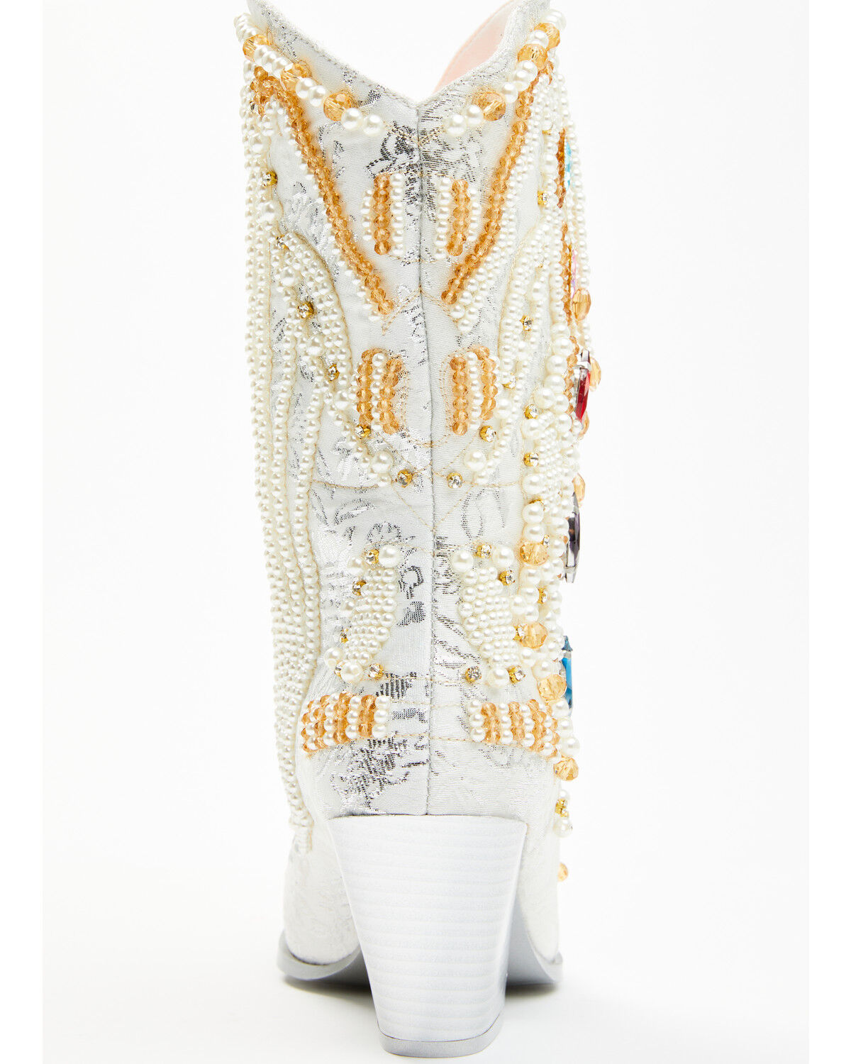 Image #5 - Azalea Wang Women's Astounding Embellished Fashion Booties - Snip Toe, White, hi-res