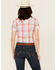 Image #4 - Wrangler Retro Women's Plaid Print Short Sleeve Pearl Snap Western Shirt, Blue, hi-res
