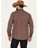 Moonshine Spirit Men's Gypsy Print Long Sleeve Western Snap Shirt, Burgundy, hi-res
