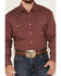 Roper Men's Liberty Bell Diamond Geo Print Long Sleeve Snap Western Shirt , Burgundy, hi-res