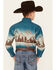 Image #4 - Panhandle Boys' Southwestern Mountain Border Long Sleeve Pearl Snap Western Shirt, Turquoise, hi-res