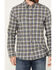 Brothers & Sons Men's Bowie Everyday Plaid Print Long Sleeve Button-Down Flannel Shirt, Dark Grey, hi-res