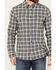 Brothers & Sons Men's Bowie Everyday Plaid Print Long Sleeve Button-Down Flannel Shirt, Dark Grey, hi-res