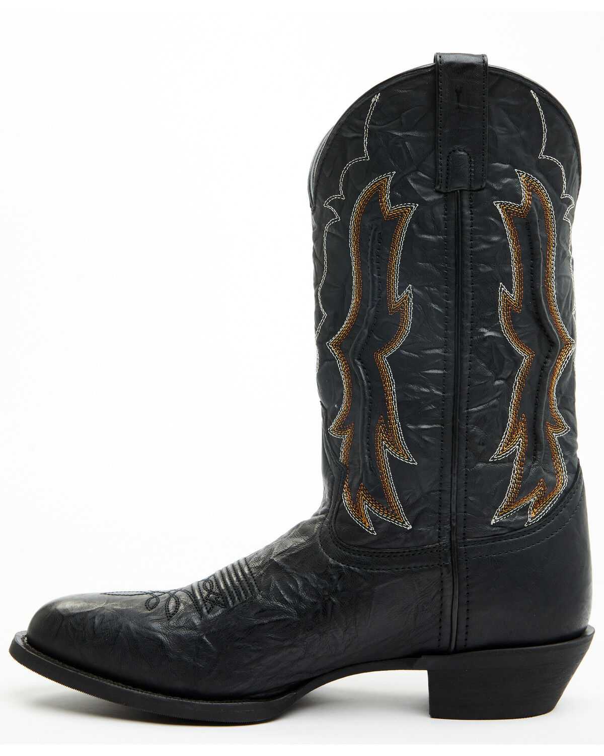 Image #3 - Laredo Men's Fancy Stitch Western Boots - Round Toe, Black, hi-res
