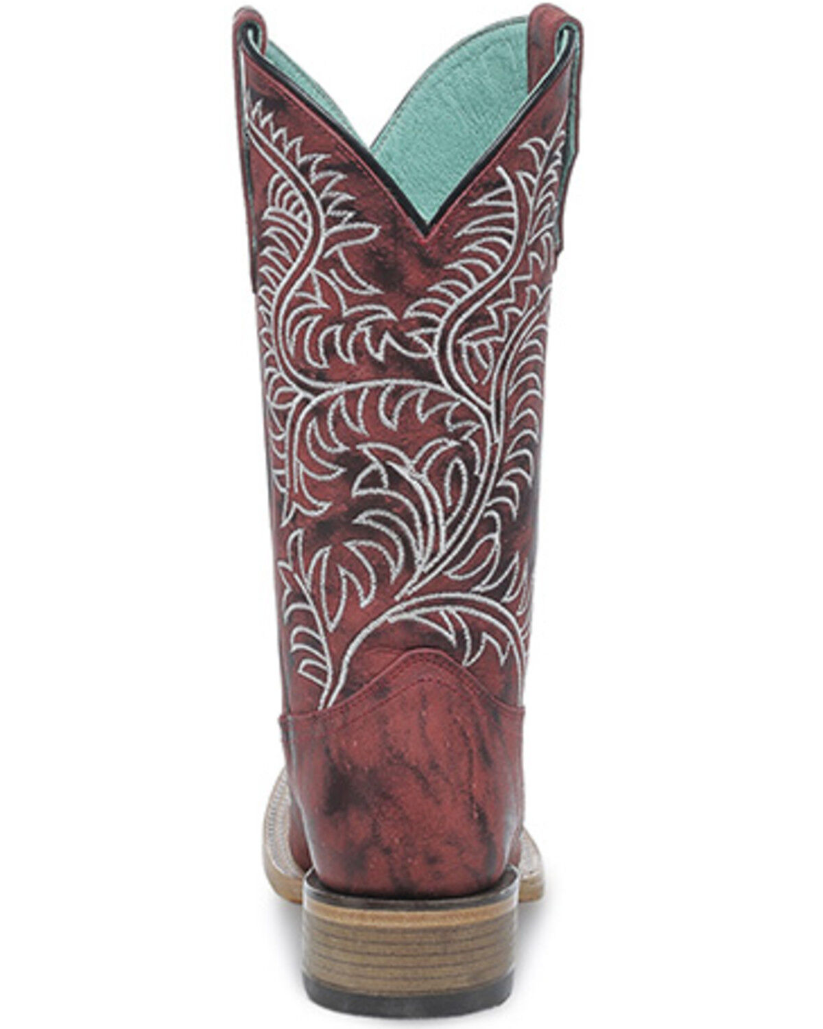 Image #4 - Corral Girls' Embroidered Western Boots - Square Toe, Wine, hi-res