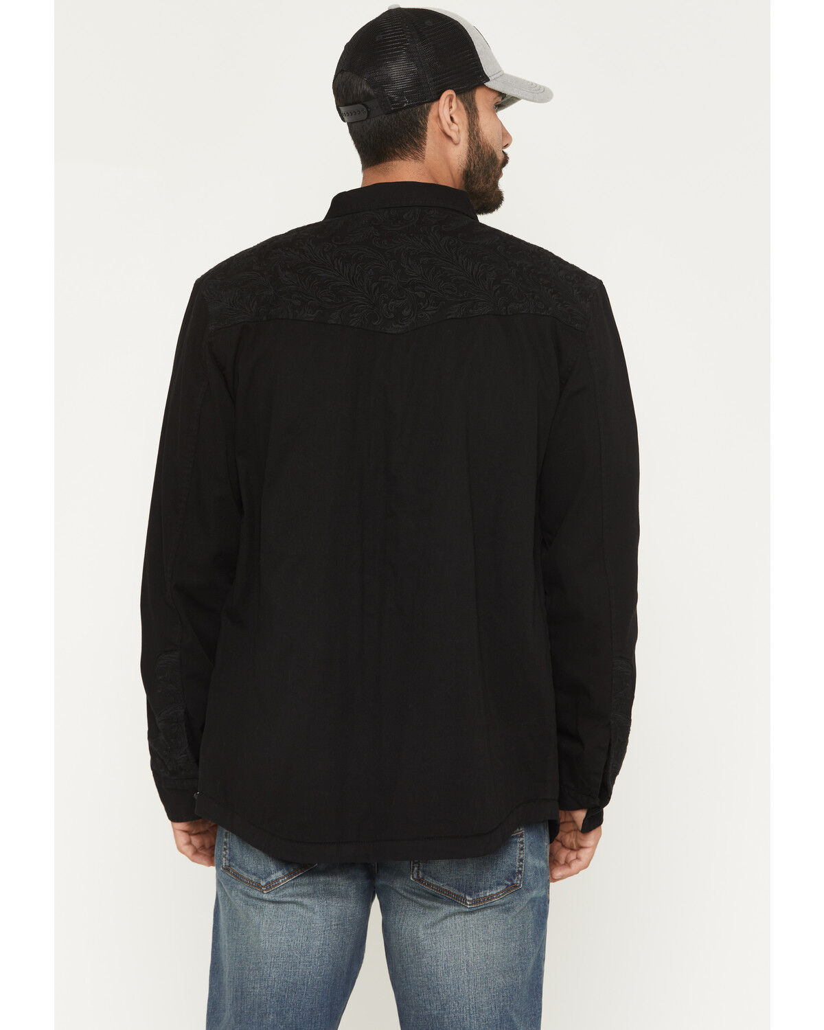 Image #4 - Moonshine Spirit Men's Searcy Sherpa Lined Embroidered Shirt Jacket, Black, hi-res