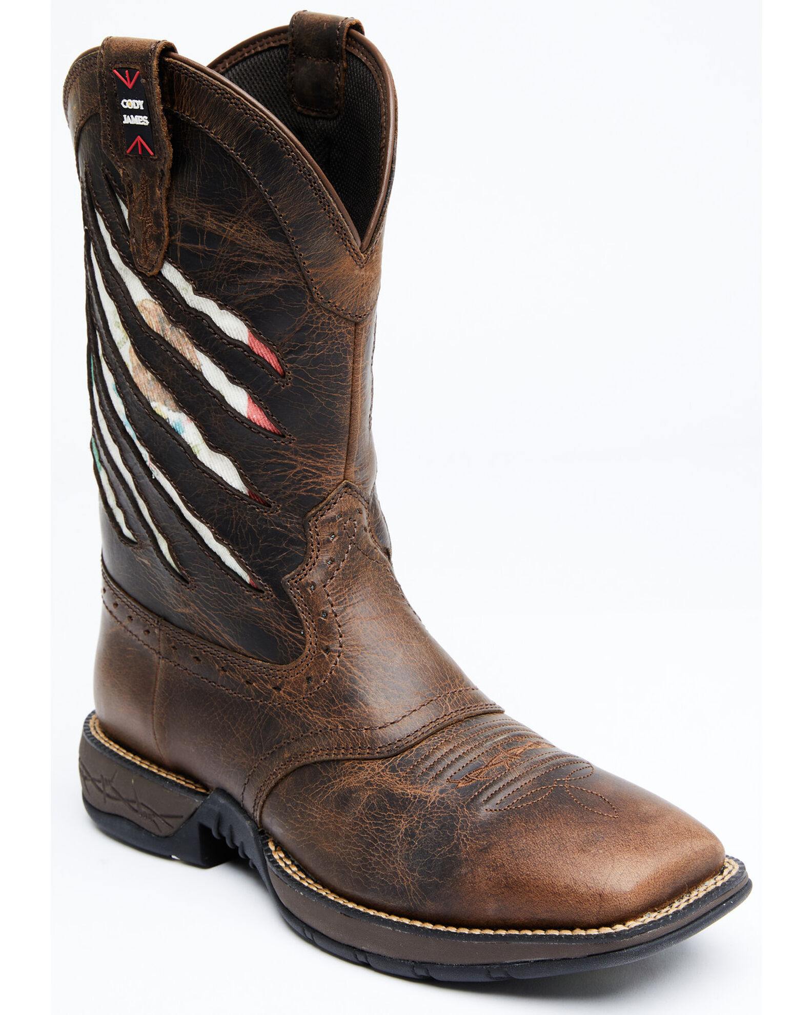 Cody James Men s Scratch Mexico Flag Lite Performance Western Boots Broad Square Toe Sheplers