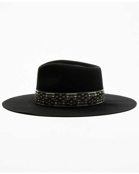 Image #3 - Shyanne Women's Jacquard Ribbon Band Felt Western Fashion Hat, Black, hi-res