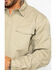 Image #3 - Hawx Men's Solid Twill Pearl Snap Long Sleeve Work Shirt , Beige/khaki, hi-res