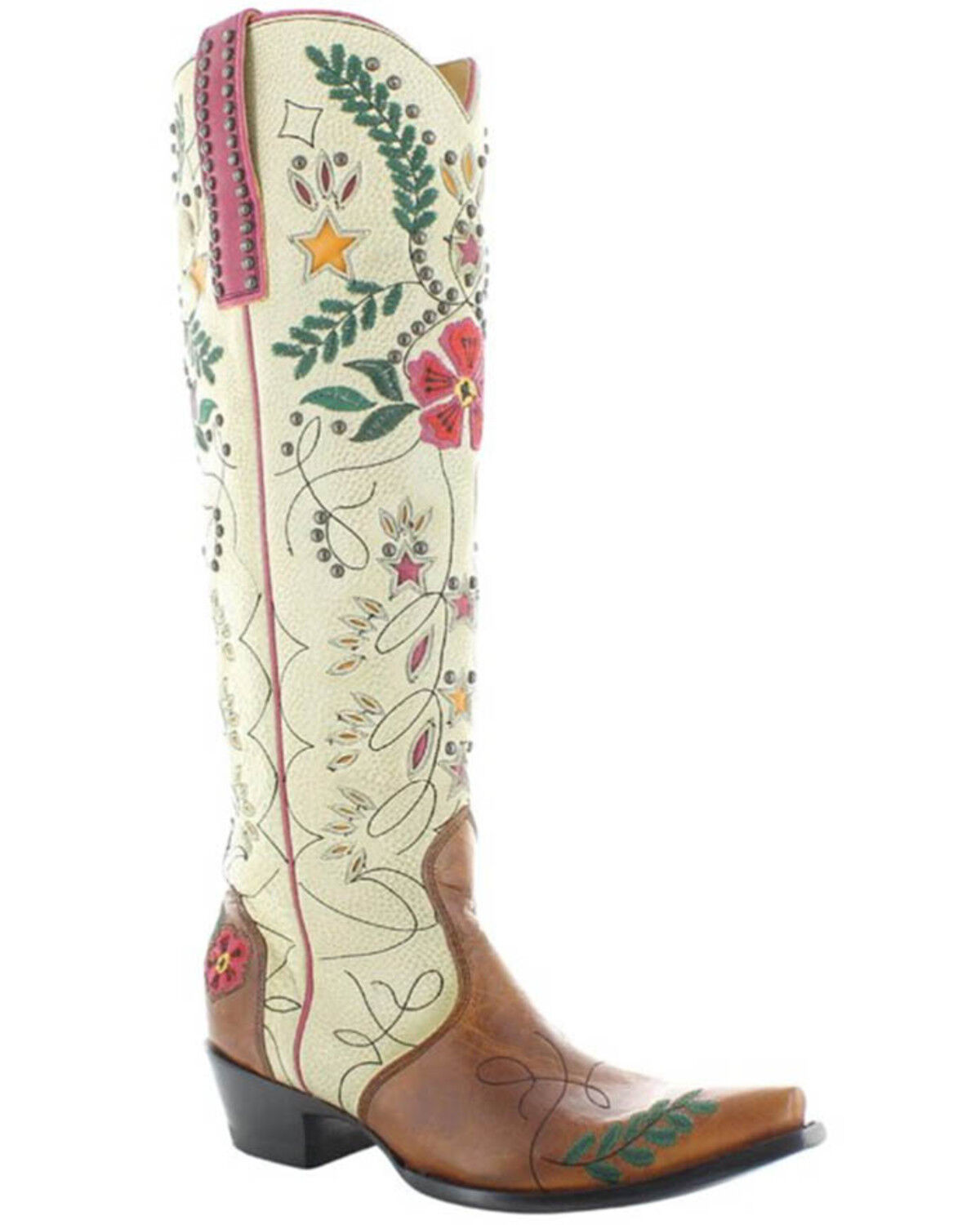 Image #1 - Old Gringo Women's Full Bloom Tall Western Boots - Snip Toe, Cream, hi-res
