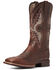 Image #1 - Ariat Men's Solado VentTEK Western Performance Boots - Broad Square Toe, Dark Brown, hi-res