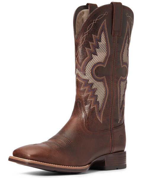 Ariat Men's Solado VentTEK Western Boots - Broad Square Toe, Dark Brown, hi-res