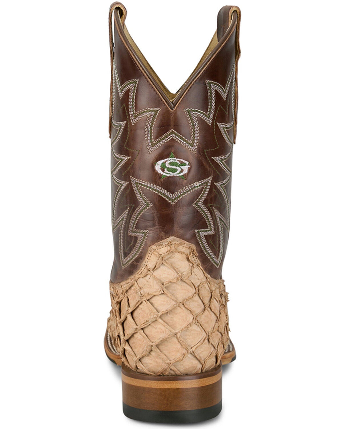 Image #5 - Justin Men's Ocean View Exotic Pirarucu Western Boots - Broad Square Toe, Brown, hi-res