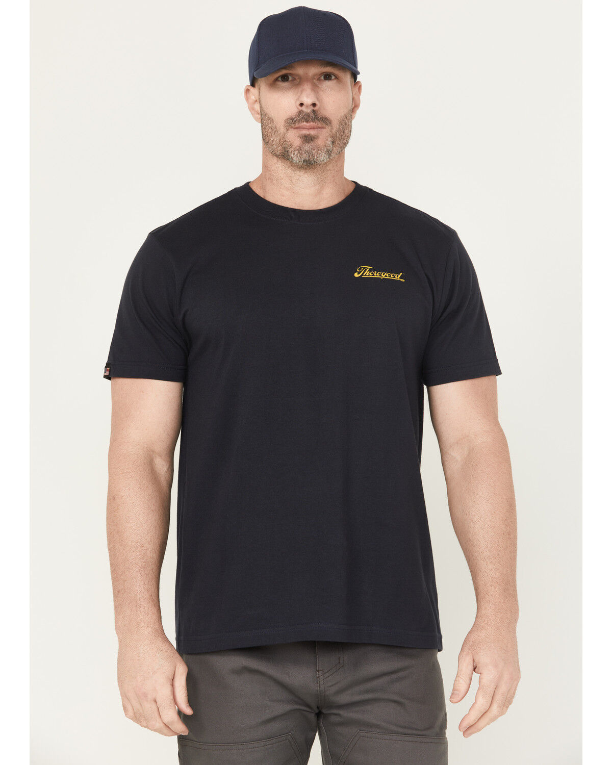 Image #2 - Thorogood Men's Logo Short Sleeve Graphic Work T-Shirt, Dark Blue, hi-res