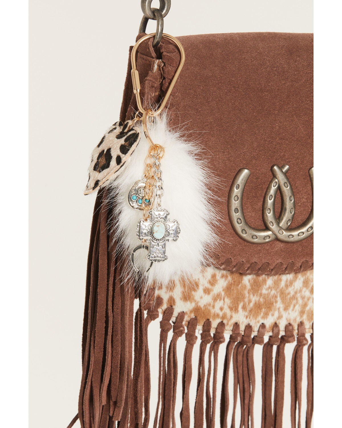Shyanne Faux Rabbit Bag Charm, Leopard, hi-res