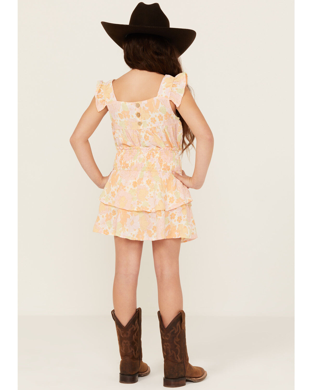 Image #4 - Hayden LA Girls' Pale Print Ruffle Skirt, Yellow, hi-res