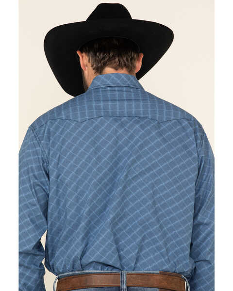 Cinch Men's Small Geo Print Snap Long Sleeve Western Shirt , Blue, hi-res