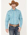 Wrangler 20X Men's Advanced Comfort Paisley Print Long Sleeve Snap Western Shirt, Teal, hi-res