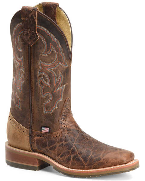 Image #1 - Double H Men's Harshaw Western Work Boots - Soft Toe, Distressed Brown, hi-res