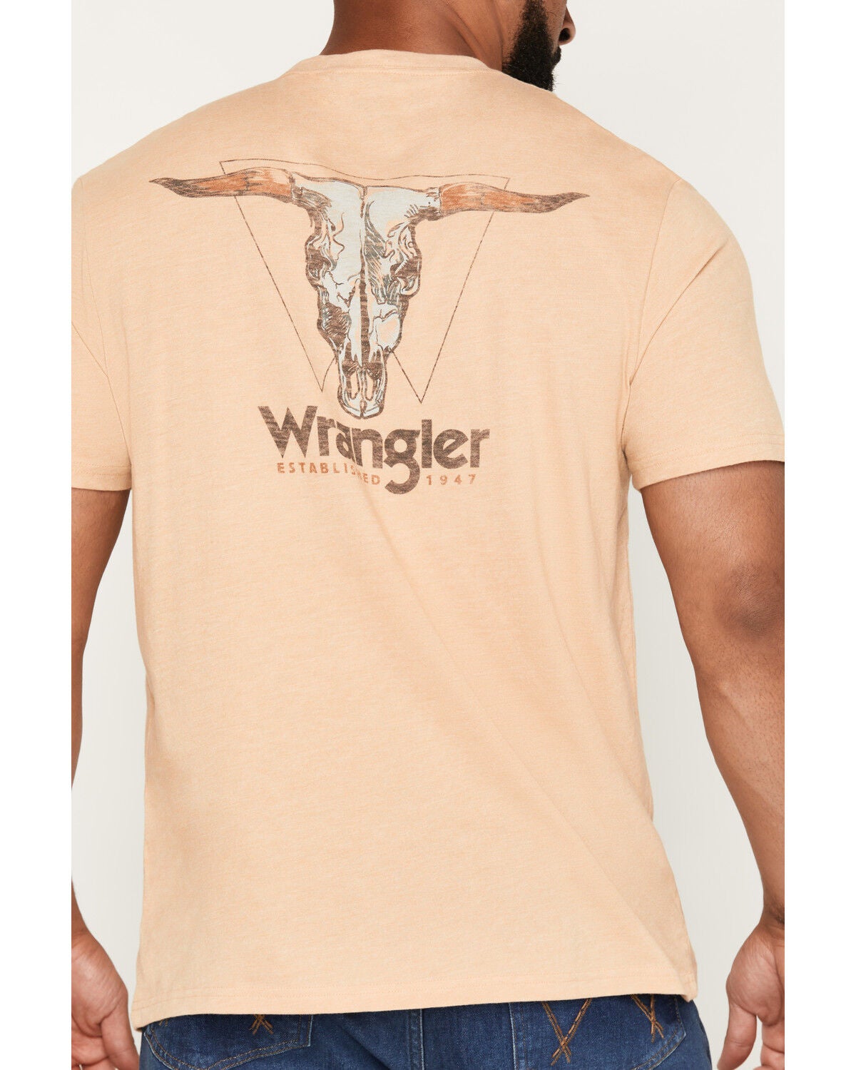 Image #4 - Wrangler Men's High Desert Skull Short Sleeve Graphic T-Shirt, Yellow, hi-res