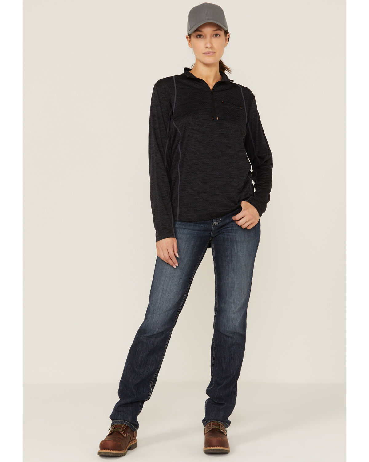 Image #2 - Ariat Women's Rebar Revolt 1/2 Zip Work Pullover, Black, hi-res
