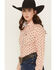 Image #2 - Cinch Women's Plaid Print Palm Tree Long Sleeve Button-Down Stretch Western Shirt, Orange, hi-res