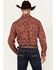 Image #4 - Rock & Roll Denim Men's Paisley Print Long Sleeve Snap Stretch Western Shirt, Dark Orange, hi-res