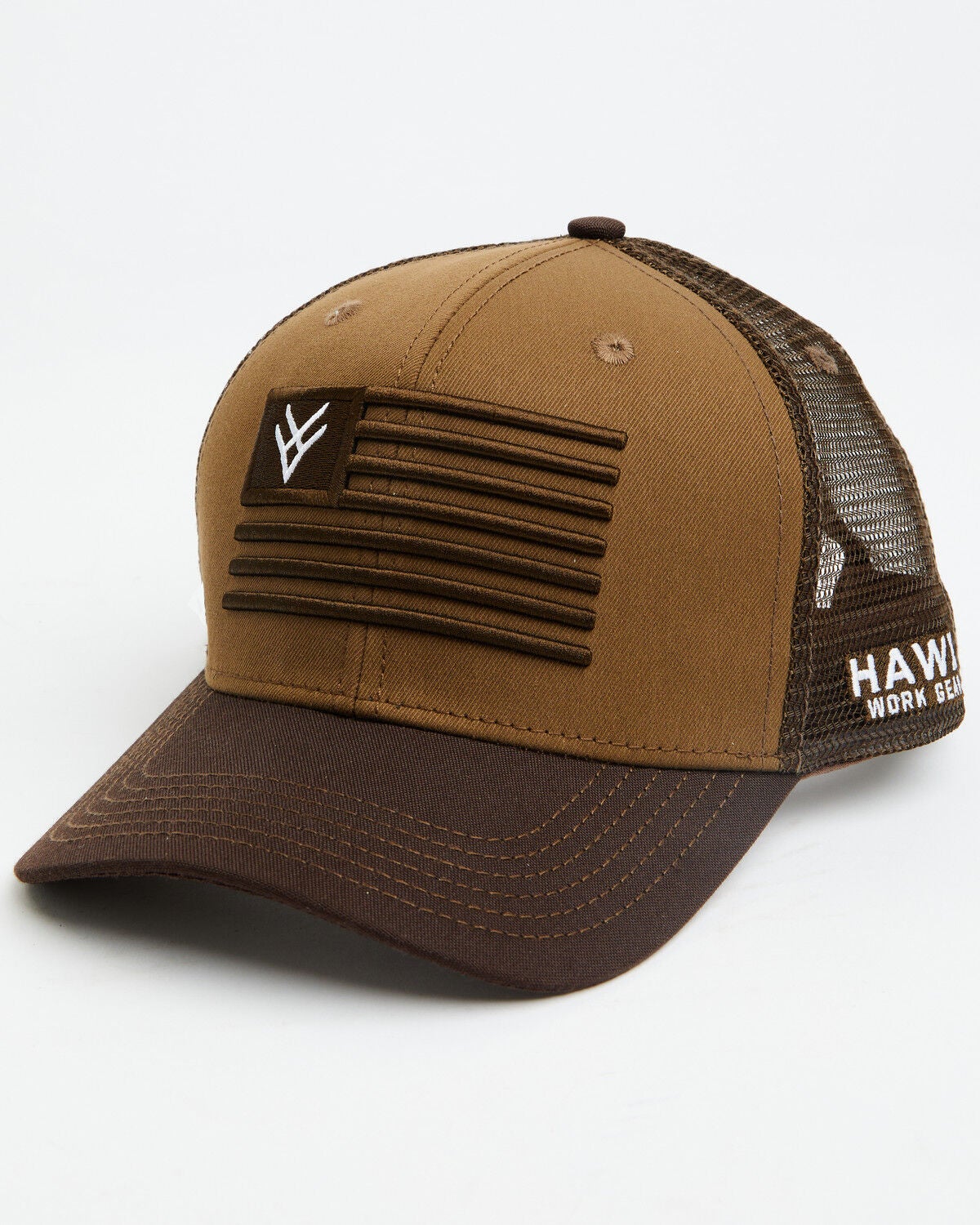 Image #1 - Hawx Men's American Flag Ball Cap, Brown, hi-res