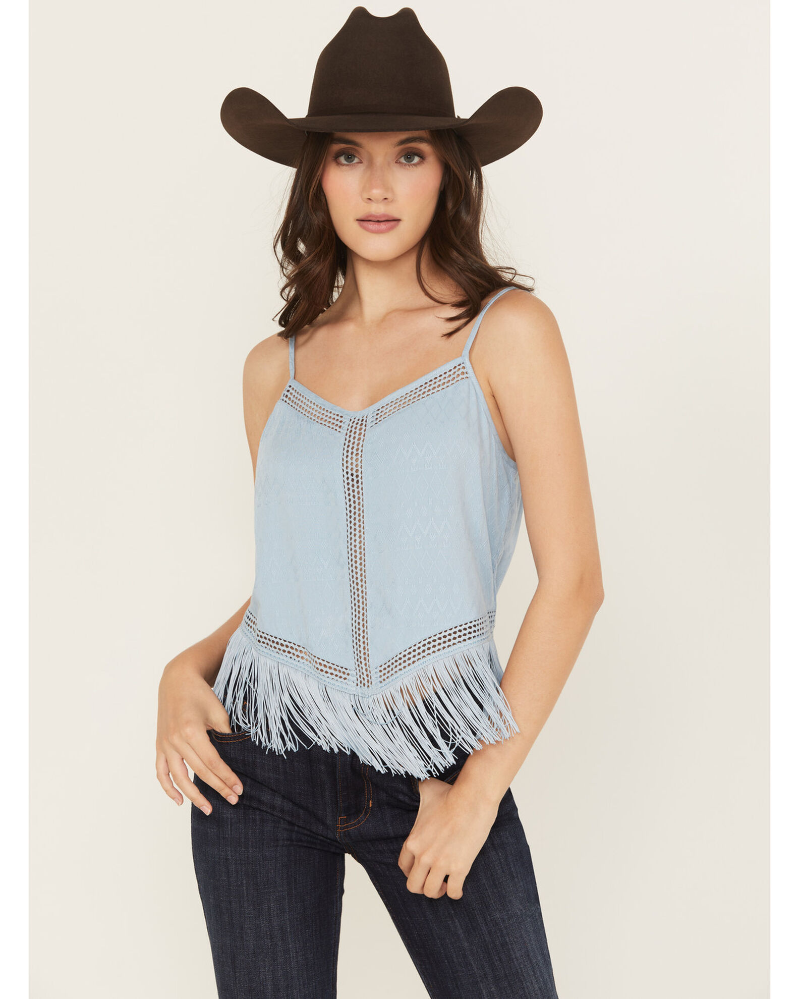 Idyllwind Women's Briarwick Jacquard Fringe And Lace Tank