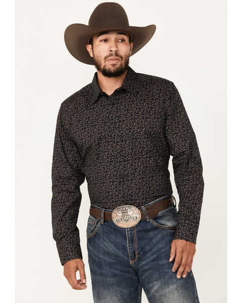 Image #1 - Gibson Trading Co Men's Ditsy Floral Print Long Sleeve Button-Down Western Shirt, Navy, hi-res