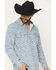 Image #2 - Moonshine Spirit&reg; Men's Falling Leaf Floral Print Long Sleeve Snap Western Shirt, Blue, hi-res