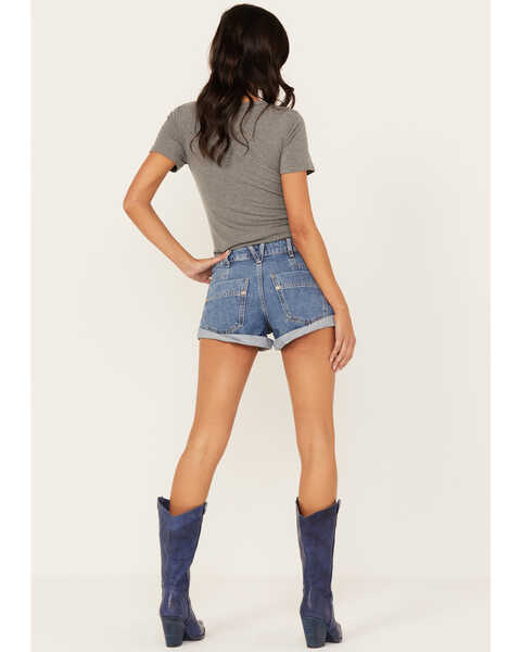 Image #3 - Free People Women's Light Wash Beginners Luck Slouch Shorts, Medium Wash, hi-res