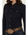 Image #3 - Shyanne Women's Solid Core Long Sleeve Snap Western Shirt, Indigo, hi-res