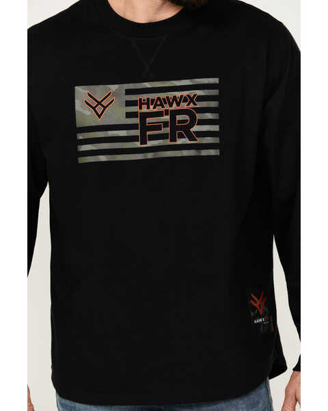 Image #3 - Hawx Men's FR Long Sleeve Graphic Knit T-Shirt , Black, hi-res