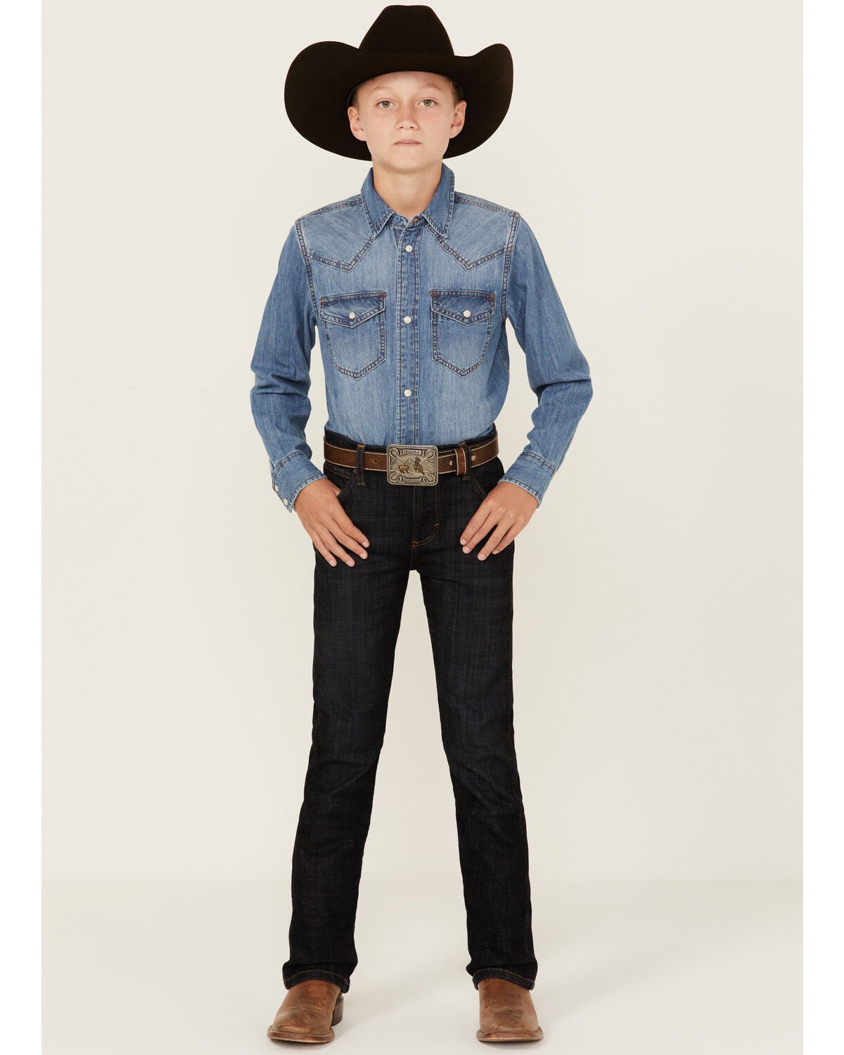 Wrangler Retro Boys' Dark Wash Dax Slim Bootcut Jeans, Dark Wash, hi-res