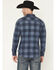 Image #4 - Brothers and Sons Men's Kent Plaid Print Long Sleeve Button-Down Stretch Western Shirt, Indigo, hi-res