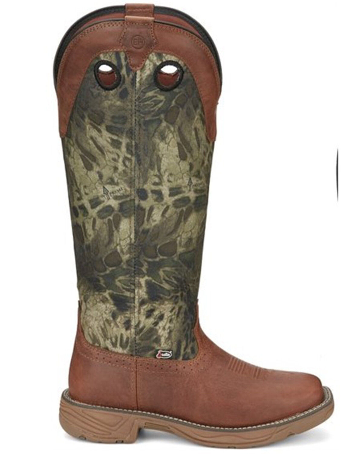Image #2 - Justin Men's Rush Strike Camo Shaft Leather Pull On Snake Boots - Square Toe, Camouflage, hi-res