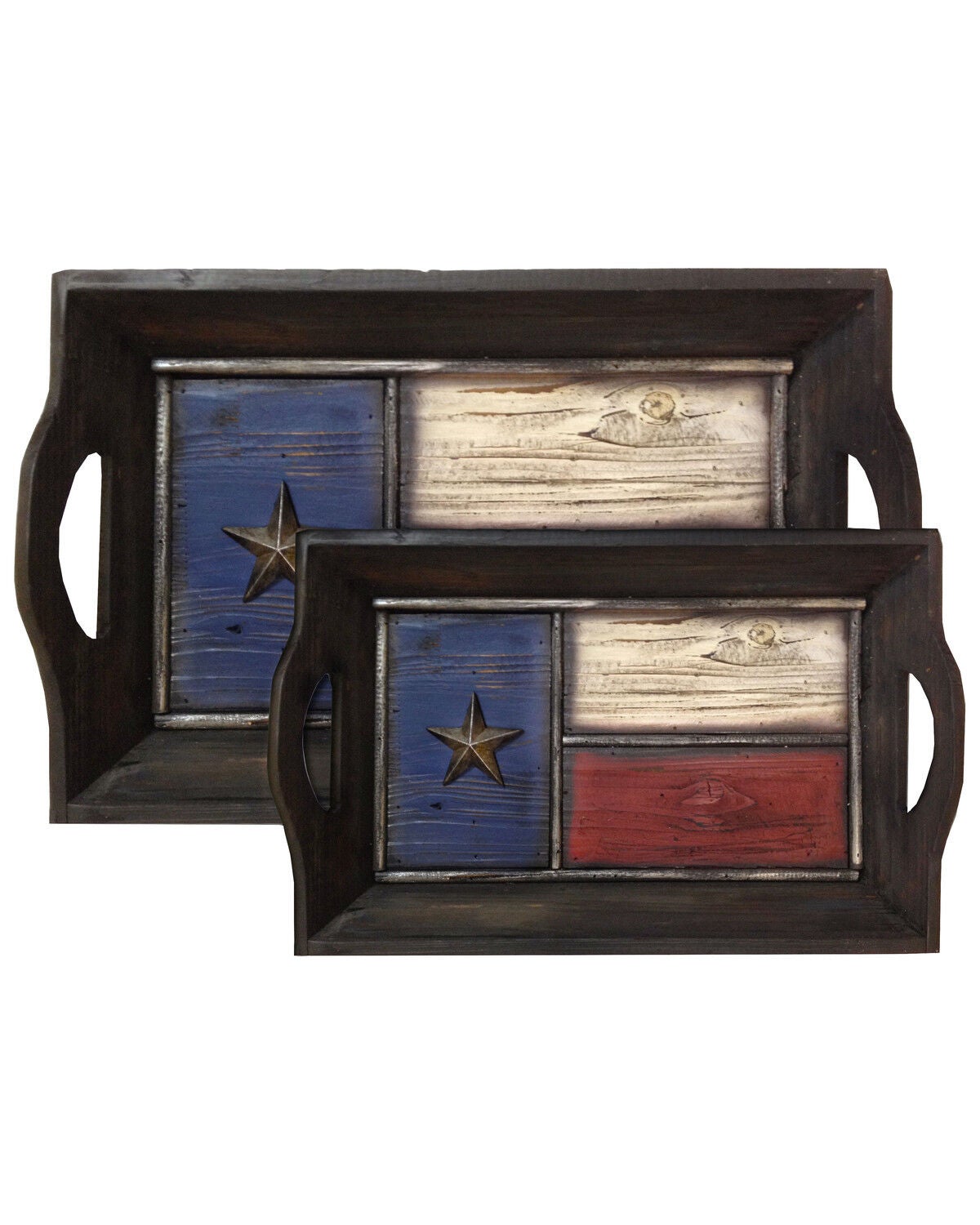 HiEnd Accents Texas Flag Tray Set - 2 Piece, Multi, hi-res