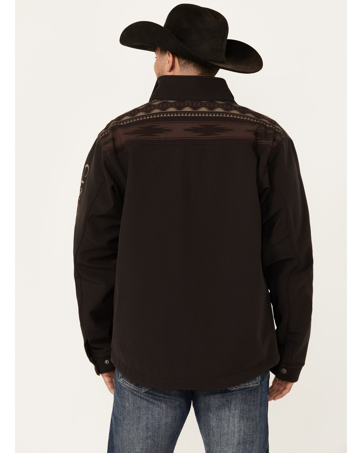 Image #4 - Cinch Men's Logo Bonded Softshell Jacket, Brown, hi-res