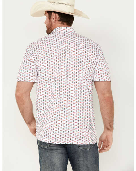 Image #4 - Ariat Men's Geo Print Short Sleeve Polo Shirt , White, hi-res