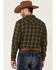 Cody James Men's Gator Trap Large Plaid Long Sleeve Snap Western Flannel Shirt , Forest Green, hi-res
