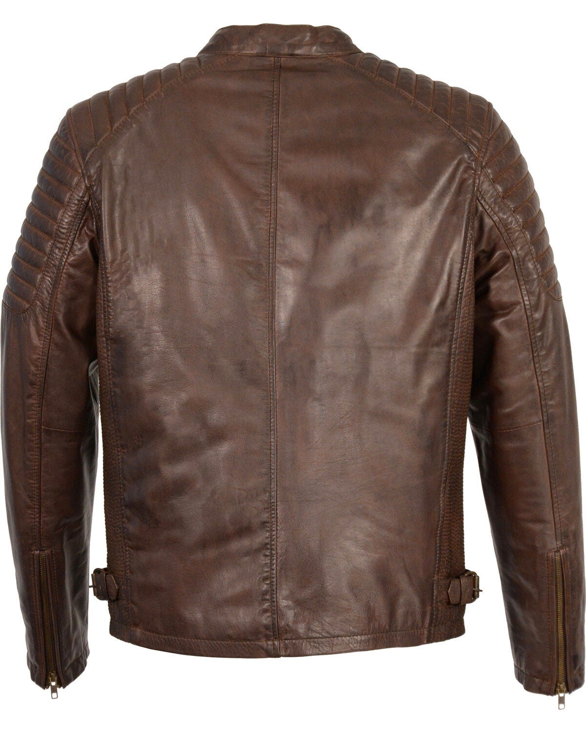 Image #2 - Milwaukee Leather Men's Quilted Shoulders Snap Collar Leather Jacket - 3X, Brown, hi-res