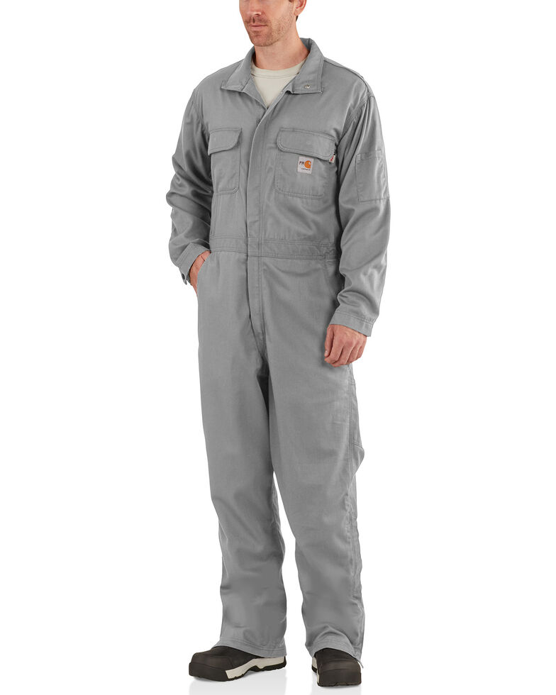 Carhartt Men's Flame-Resistant Deluxe Coveralls - Big & Tall, Grey, hi-res