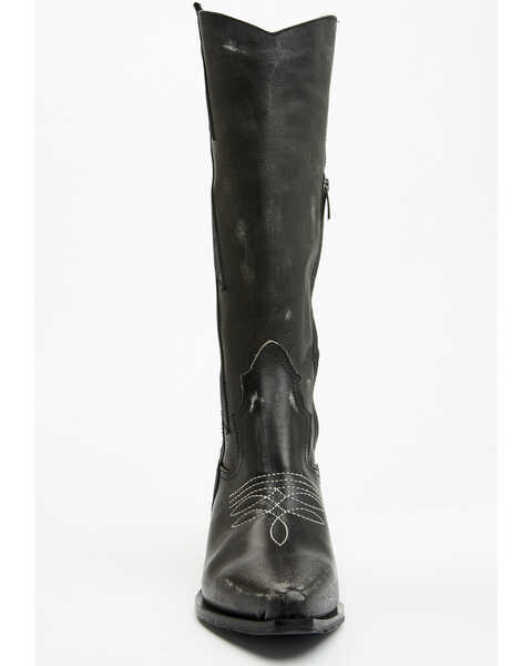 Image #4 - Italian Cowboy Women's Bolt Overlay Tall Western Boots - Snip Toe , Dark Grey, hi-res
