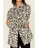 Image #3 - Fornia Women's Leopard Print Polar Fleece Shacket, White, hi-res