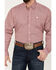 Cinch Men's Geo Print Long Sleeve Button Down Western Shirt, Burgundy, hi-res