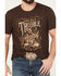 Image #3 - Cody James Men's Double Trouble Whiskey Short Sleeve Graphic T-Shirt, Dark Brown, hi-res