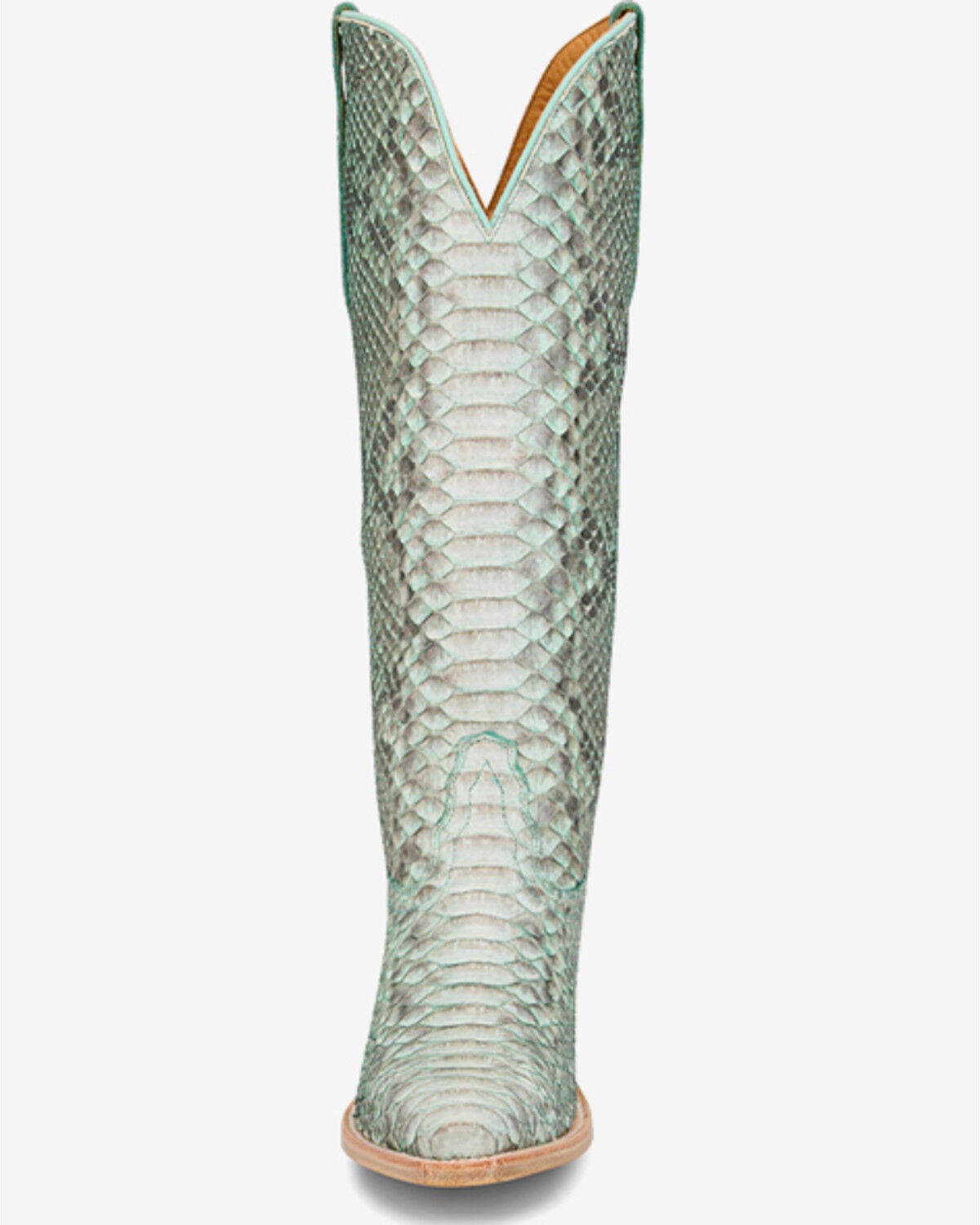 Image #4 - Tony Lama Women's Sadie Exotic Python Tall Western Boots - Snip Toe, Blue, hi-res