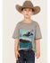 Image #1 - Rock & Roll Denim Boys' Mountain Graphic Short Sleeve T-shirt, Grey, hi-res